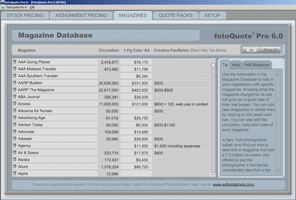 Tab 3 of FotoQuote Pro