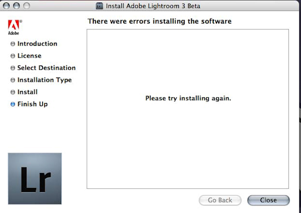 Lightroom 3.0 Beta Error
