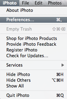 iPhoto Preferences Option