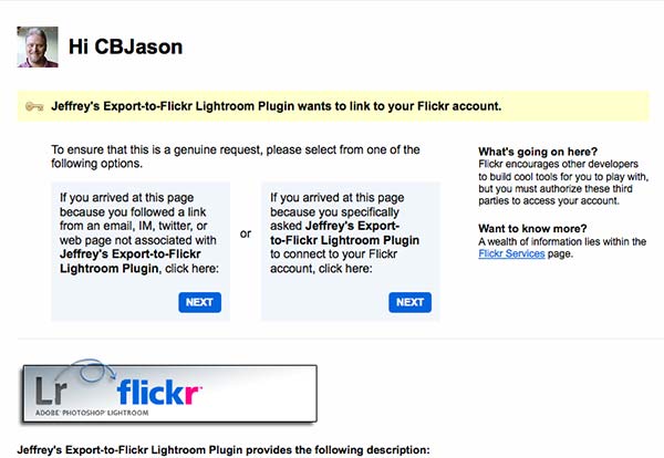 Granting Access from Flickr Side Granting Access from Flickr Side