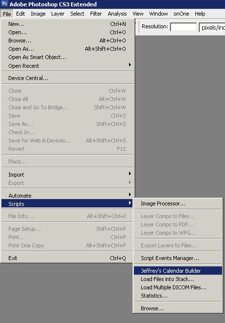 Step 05 - Locate the Script from Photoshop Menu