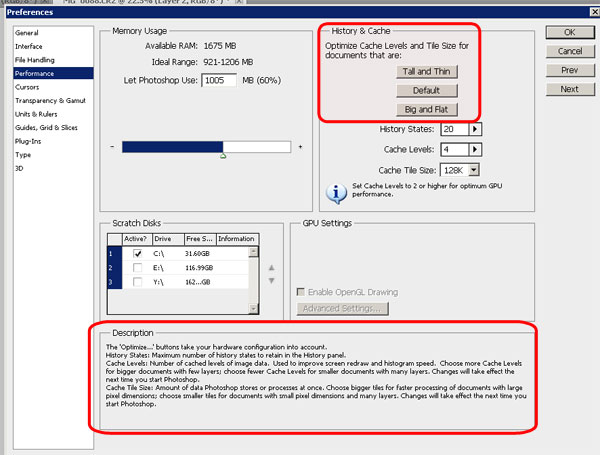 Cache Settings Cache Settings