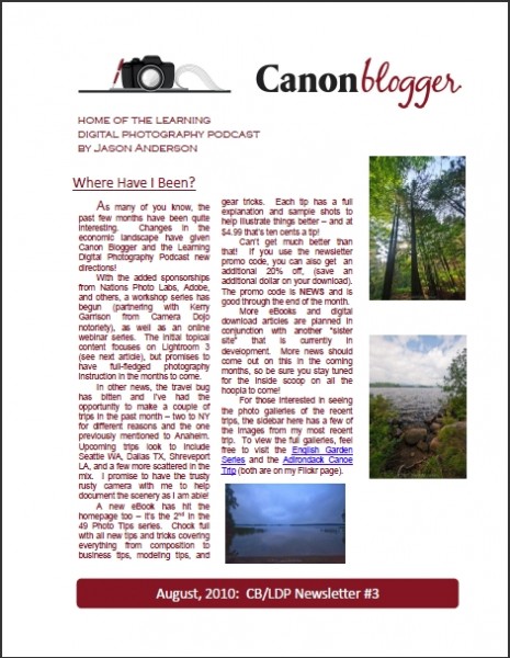 Canon Blogger Newsletter