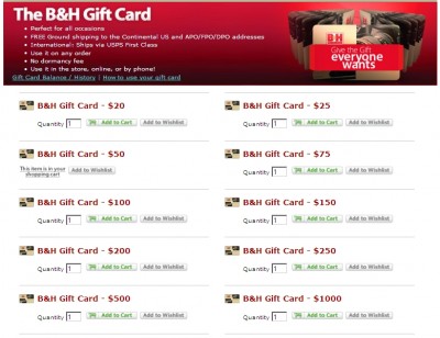 B&H Gift Card